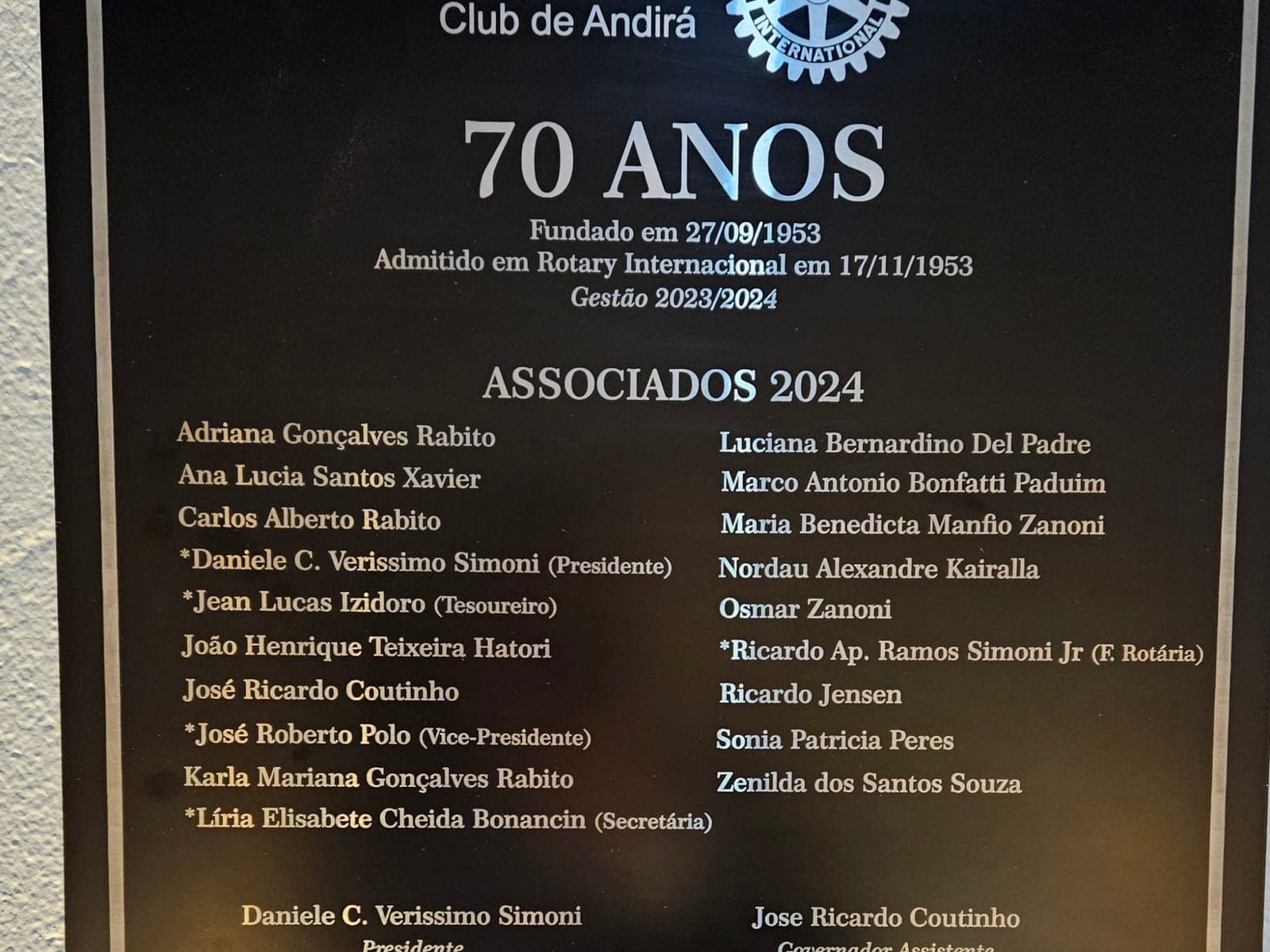 70 anos do Rotary Club de Andirá